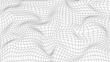 Fototapeta  - Abstract wavy 3d mesh on a white background. Geometric dynamic wave. 3D technology wireframe. Vector illustration.