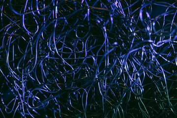Poster - Beautiful optical fibre  coloured  line bokeh on a dark background.