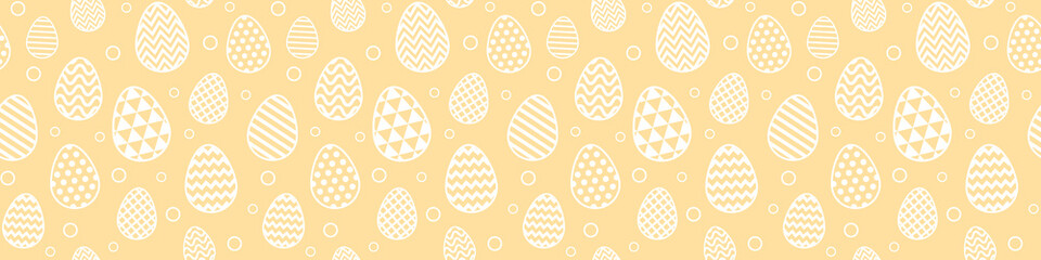 Wall Mural - Easter wrapping paper. Background with eggs. Banner. Vector