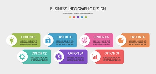 Naklejka na meble Colourful infographic with icons. Vector
