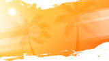 Summertime background with palm trees, summer sun and white brush strokes for your season graphic design. Hot Sunny Days. Vector illustration. Summertime background with palm trees, summer sun and white brush strokes for your season graphic design. Hot Sunny Days. Vector illustration.