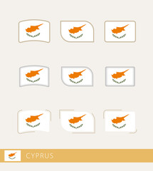 Wall Mural - Vector flags of Cyprus, collection of Cyprus flags.