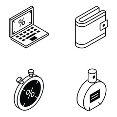 Poster - Pack of Shopping Discount Isometric Icons 