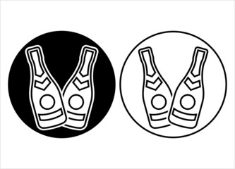 Wall Mural - Champagne Bottle Icon M_2204001