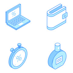 Canvas Print - pack of shopping discount isometric icons