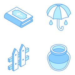 Wall Mural - trendy isometric icons of thanksgivings