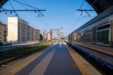 Fototapeta Pomosty - TURIN, ITALY - August 22, 2021: View of the platforms of the famous train station 