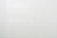 White Ceramic Tiles On The Wall, Close Up