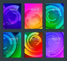 Wall Mural - Modern abstract annual report, flyer design, brochure templates set. Vector illustration for business covers, corporate presentation banners. Geometric lines.