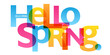 HELLO SPRING. colorful vector inspirational slogan