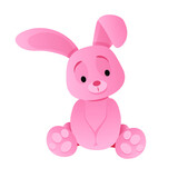 Fototapeta Dziecięca - Pink cute bunny sitting