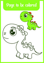 Coloring Book For Kids Cute Dino 