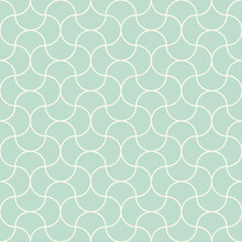 Bright Ogee Seamless Pattern. Abstract Stylized Vector Background With Scallop Shape Motifs And Wavy Lines. Moroccan Scales Mosaic Wallpaper Print
