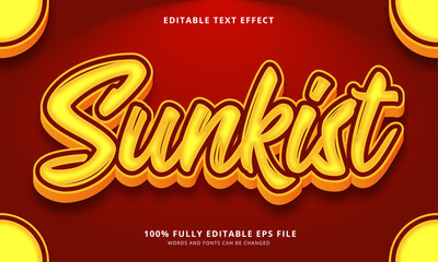 Wall Mural - Sunkist text style editable text effect