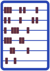 Old tool for calculations. Account with wooden abacus, counter. Accounting concept. Mechanical device for performing calculations. Counting board for working with numbers vector illustration