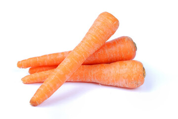 Poster - Fresh orange carrots isolated on a white background