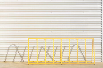 Aufkleber - Street furniture. Empty bicycle parking stand in the place of work.