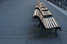 Closeup Shot Of Wooden Bench In Park