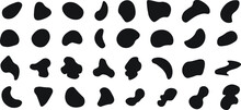 Cow Seamless Pattern. Vector Long Abstract Background With Repeated Hand Drawn Black Stains On A White Background.
