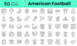 © IconKitty  - Set of american football icons. Line art style icons bundle. vector illustration
