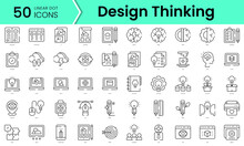Set Of Design Thinking Icons. Line Art Style Icons Bundle. Vector Illustration