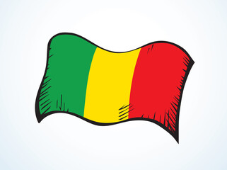 Wall Mural - Flag of Mali. Vector drawing sign