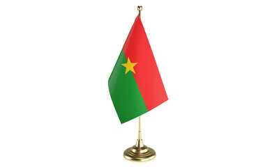 Sticker - Burkina Faso table flag on white background, 3d rendering, isolated