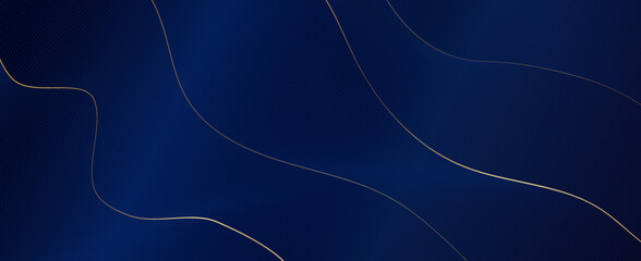 Poster - Luxury abstract background design with diagonal dark blue and gold line pattern. Vector horizontal template for business banner,  formal invitation, prestigious voucher, premium card, gift certificate