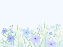 Watercolor Pretty Blue Floral Background