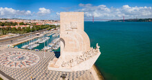 Aerial View Of The Monument To The Discoveries, Or Padrão Dos Descobrimentos, Located In Belém In Lisbon, Portugal