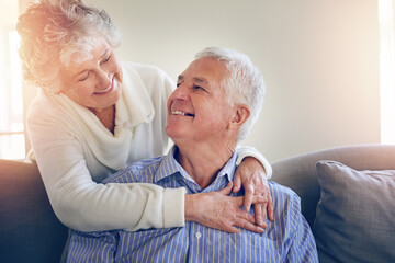 Canvas Print - I knew we had magic from the moment we met. Cropped shot of a senior couple relaxing at home.