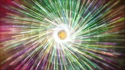 Wall Mural - Colorful particle light rotation, spiral particle stripes, ripple particle video, fantasy stage performance background.