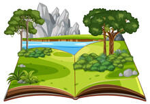 Pop Up Book With Outdoor Nature Scene