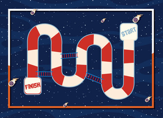 Wall Mural - Game template with space theme background