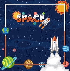Wall Mural - space element template in space background