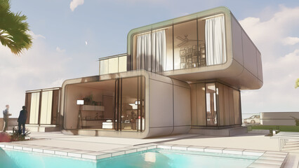 Aufkleber - Modern architecture home design