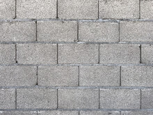 Exterior Wall Made Of Concrete Blocks As Background