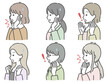 © ひかわ - 驚く若い女性の横向き上半身セット（私服）