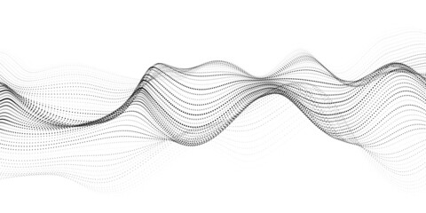 Wall Mural - digital dynamic wave of particles. vector abstract white futuristic background. big data visualizati