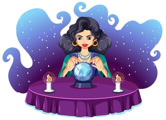fortune teller and crystal ball