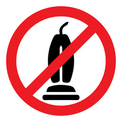 Wall Mural - Do not use Upright Vacuum cleaner, Upright Vacuum is prohibited, Upright Vacuum is restricted