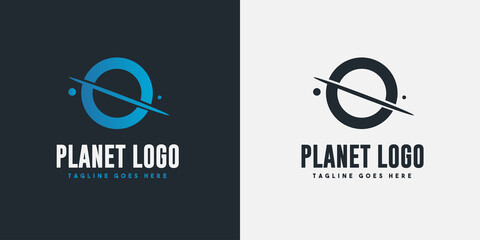 Wall Mural - vector planet logo satellite design template cosmos best concept web icon app,