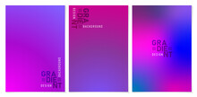 Abstract Gradient Purple And Pink Color Illustration Of A Set Of Banners, Sign Corporate, Billboard, Header, Digital Advertising, Business Ecommerce, Ads Campaign, Social Media Posts, Feeds Instagram