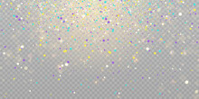 Multicolored Background Kaleidoscope Tinsel. Shiny Celebration Template. Pink Glitch Confetti.