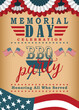 Memorial Day B-B-Q Party flyer. Invitation template for barbecue party for Memorial Day. Background for celebration USA national holiday - Memorial Day. Vector illustration.