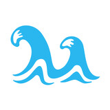 Fototapeta Konie - blue water wave line icon in the sea