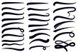 Underline Swishes tail. Swooshes set for Athletic Typography. Vector