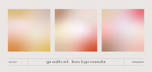 Set Of Soft Gradient Texture Backgrounds. Minimalist Vector Backdrop Neutral Color.