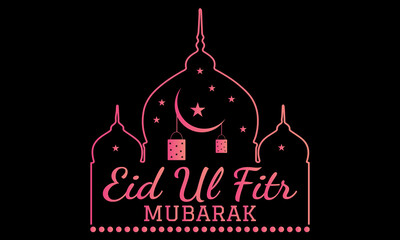 Sticker - Eid Mubarak Vector Illustration Design 