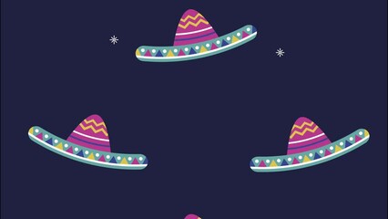 Poster - mexican celebration party with mariachi hat